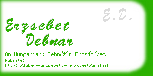 erzsebet debnar business card